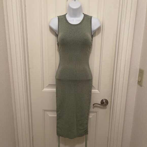Lioness‎ Womens Sz XXS Green Cinched Bodycon Sleeveless Sweater Dress Adjustable - Picture 1 of 16